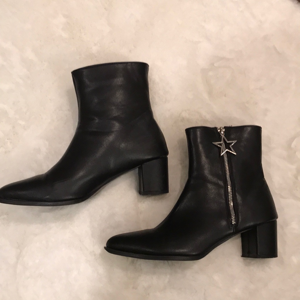 Preowned Black Heeled Boots